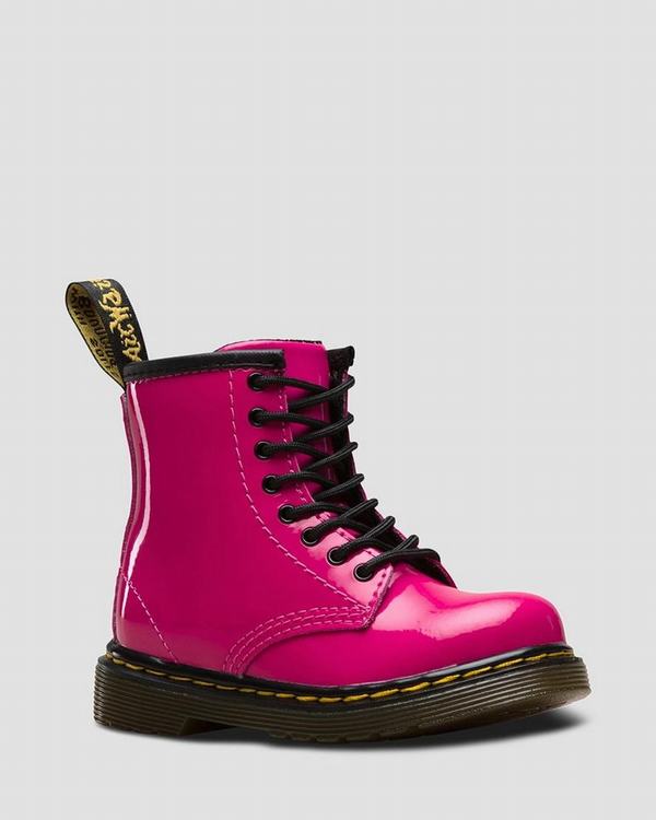 Dr Martens Dětské Kotníkové Boty Toddler 1460 Patent Růžové, CZ-543192